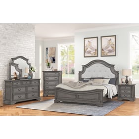 Galaxy Home Grace Gray Tufted Queen 5pc Bedroom Set