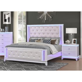 Galaxy Home Opium White 4pc King Bedroom Set