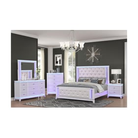 Galaxy Home Opium White 5pc King Bedroom Set