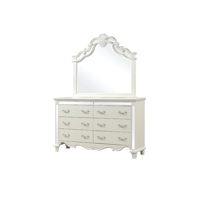 Galaxy Home Milan White Dresser and Mirror GLXY-698781046210-DRMR