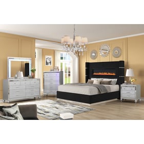 Galaxy Home Lizelle Black 5pc Queen Bedroom Set