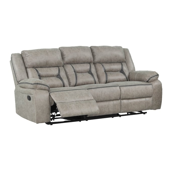 Galaxy Home Denali Gray Faux Leather Sofa GLXY-698781075210