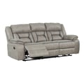 Denali Faux Leather Upholstered Sofa Made With Wood Finished in Gray