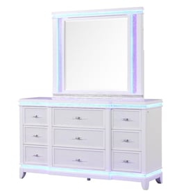 Galaxy Home Opium White Dresser and Mirror