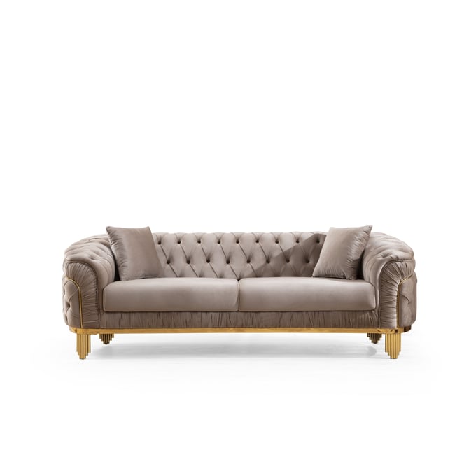 Galaxy Home Vanessa Taupe Sofa GLXY-698781110416