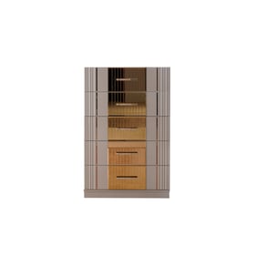 Galaxy Home Lorenzo Gray Gold Detailed Chest