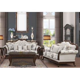 Galaxy Home Gloria White 2pc Button Tufted Living Room Set