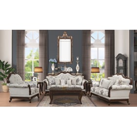 Galaxy Home Gloria White 3pc Button Tufted Living Room Set