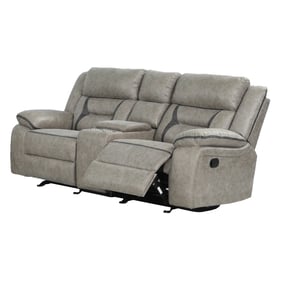 Galaxy Home Denali Gray Faux Leather Loveseat