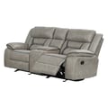 Denali Faux Leather Upholstered Loveseat Made With Wood Finished in Gray