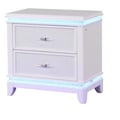 Opium Modern Style LED with Crystal Texture Frame Nightstand