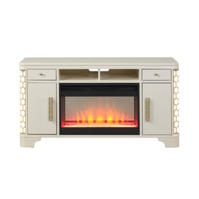 Galaxy Home Jasmine Beige TV Stand With Electric Fireplace