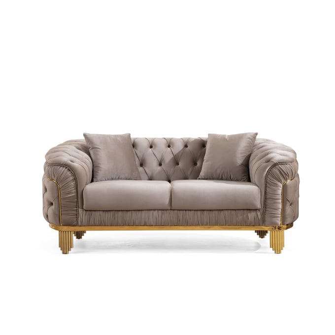 Galaxy Home Vanessa Taupe Loveseat GLXY-698781233245