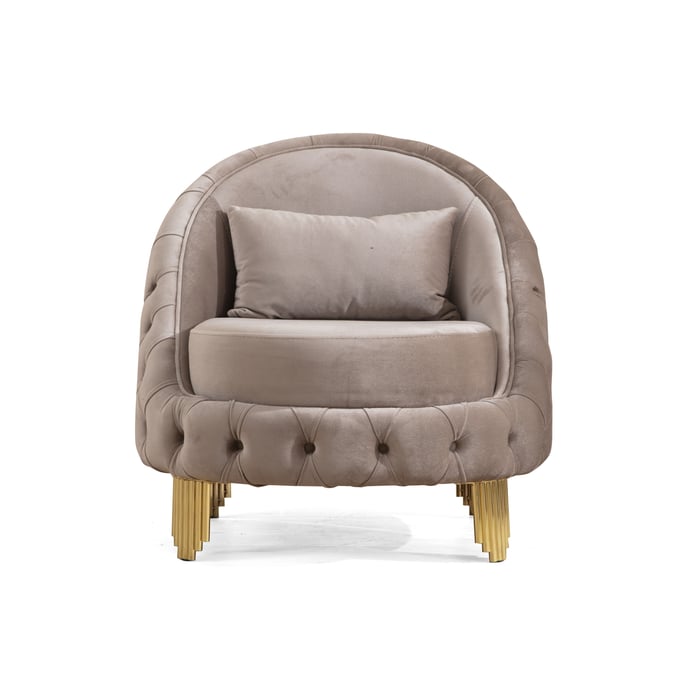 Galaxy Home Vanessa Taupe Chair GLXY-698781276105