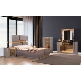 Galaxy Home Lorenzo Gray Tufted 5pc King Bedroom Set with Chest