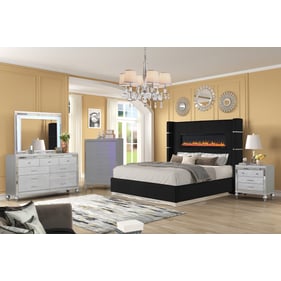 Galaxy Home Lizelle Black 4pc Queen Bedroom Set