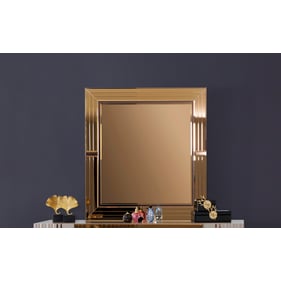 Galaxy Home Lorenzo Gray Gold Detailed Mirror