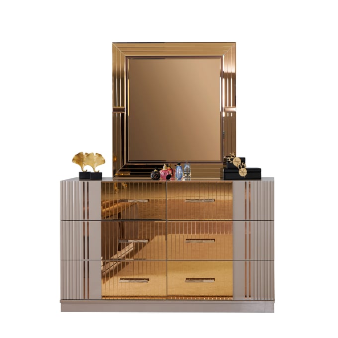 Galaxy Home Lorenzo Gray Dresser and Mirror GLXY-698781406823-DRMR