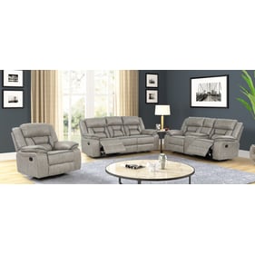 Galaxy Home Denali Gray Faux Leather 3pc Living Room Set