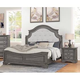 Galaxy Home Grace Gray Tufted King 4pc Bedroom Set