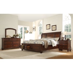 Galaxy Home Baltimore Dark Walnut King 4pc Storage Bedroom Set