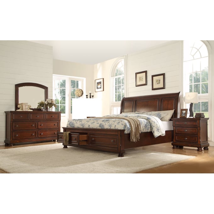 Galaxy Home Baltimore Dark Walnut King 4pc Storage Bedroom Set GLXY-808857898807