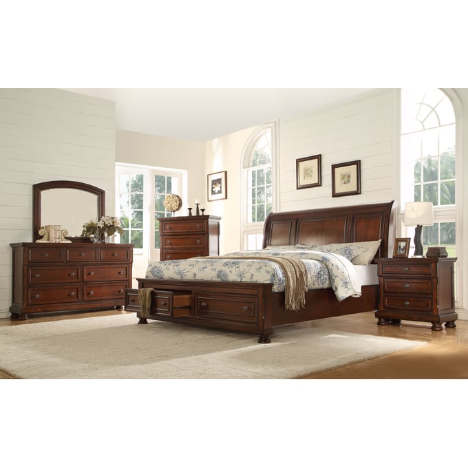 Galaxy Home Baltimore Dark Walnut Queen 6pc Storage Bedroom Set GLXY-808857704900