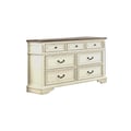 Noble Traditional Style 6-Drawer Dresser Made with wood in Antique Beige