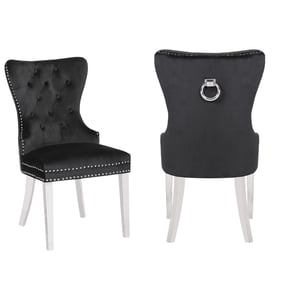 2 Galaxy Home Erica Black Stainless Steel Dining Chairs