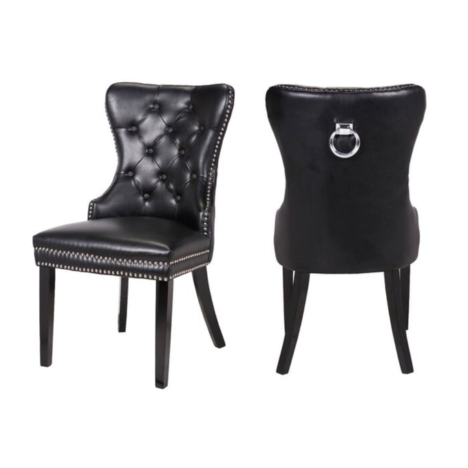 2 Galaxy Home Erica Black Wood Dining Chairs GLXY-808857928108