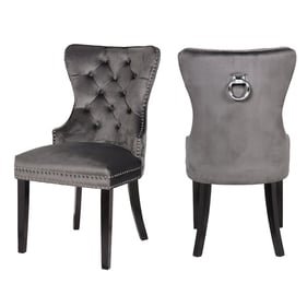 2 Galaxy Home Erica Dark Gray Wood Dining Chairs