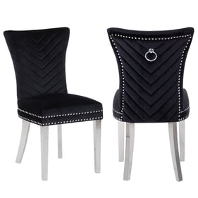 2 Galaxy Home Eva Black Velvet Dining Chairs