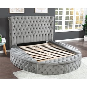 Galaxy Home Hazel Gray Velvet Queen Bed