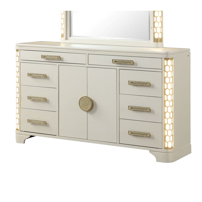 Galaxy Home Jasmine Beige Wood Dresser GLXY-659436058361