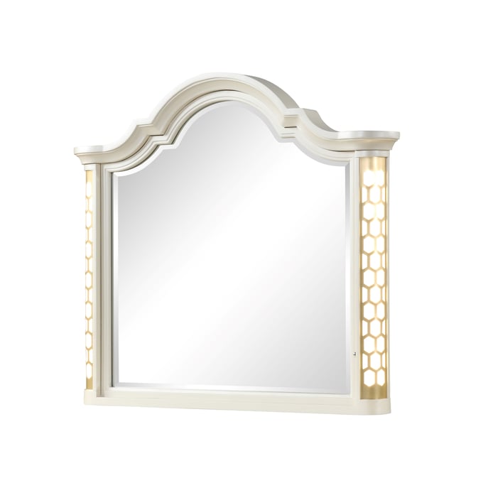 Galaxy Home Jasmine Beige Wood Mirror GLXY-659436010604