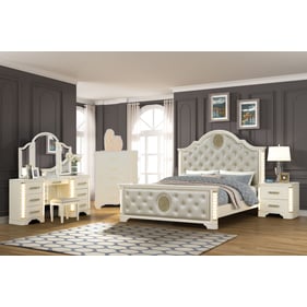 Galaxy Home Jasmine Beige 4pc King Bedroom Set with Vanity Set