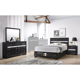 Galaxy Home Matrix Black 4pc Bedroom Set with King Drawer Bed