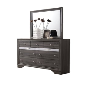 Galaxy Home Matrix Gray Dresser and Mirror