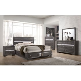 Galaxy Home Matrix Gray 5pc Bedroom Set with Queen Drawer Bed