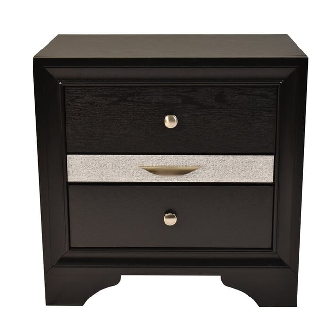 Galaxy Home Matrix Black Wood Night Stand GLXY-808857578259