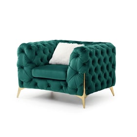 Galaxy Home Moderno Green Velvet Tufted Chair