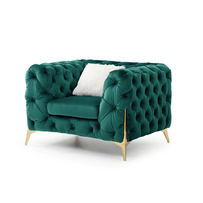 Galaxy Home Moderno Green Velvet Tufted Chair GLXY-808857637598