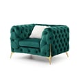 Moderno Tufted Chair Finished in Velvet Fabric in Green