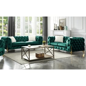 Galaxy Home Moderno Green Tufted 2pc Living Room Set