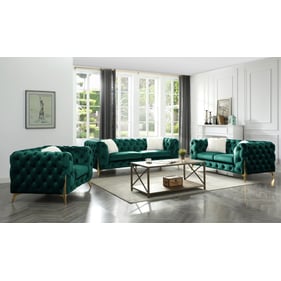 Galaxy Home Moderno Green Tufted 3pc Living Room Set