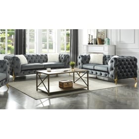 Galaxy Home Moderno Gray Tufted 2pc Living Room Set