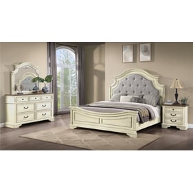 Galaxy Home Noble Collection Antique Beige 4pc Queen Bedroom Set