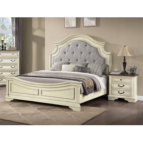 Galaxy Home Noble Collection Antique Beige 2pc Bedroom Set With King Bed