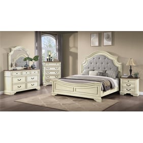 Galaxy Home Noble Collection Antique Beige 5pc Queen Bedroom Set