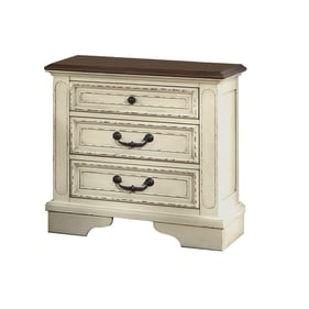 Galaxy Home Noble Collection Antique Beige 3 Drawer Night Stand